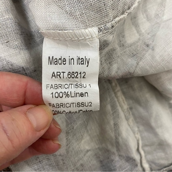 Lungo L’arno Linen Made In Italy Botanical Tropical Print Dress - Picture 10 of 12